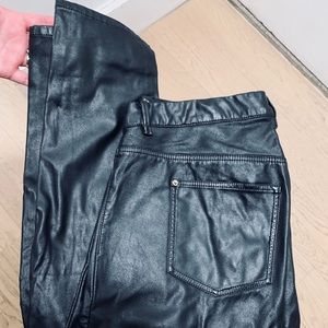 H&M black faux leather pants